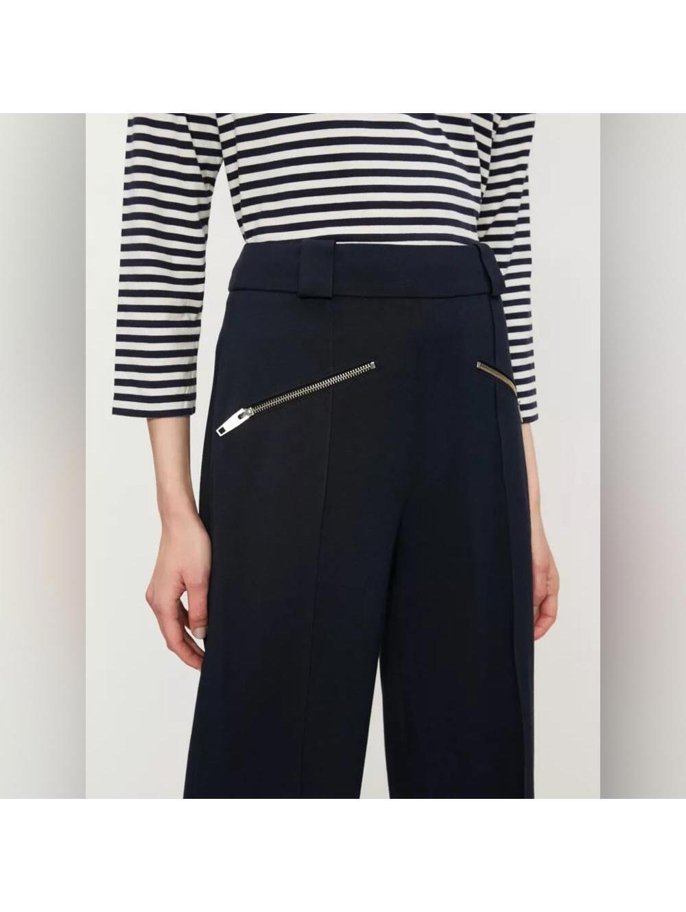 NEW The Kooples Zip Detail Blue Wide-Leg Trousers Pants, Size EU 32 US 0 - Picture 5 of 9